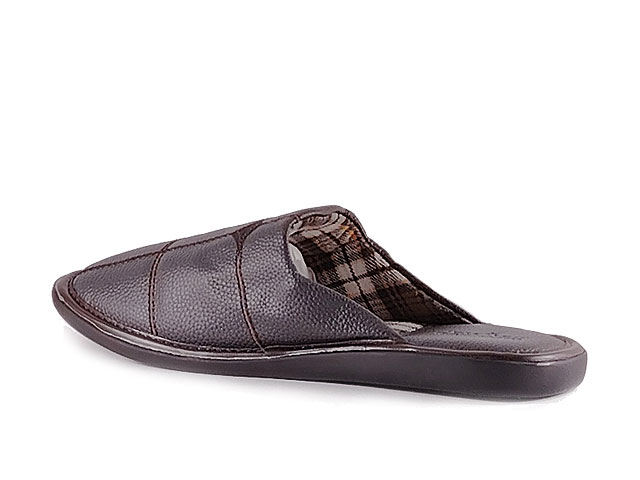 Мъжки домашни чехли 011214 -2 -Тъмно кафяви