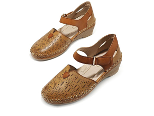 Дамски сандали на платформа 18097-3 Камел